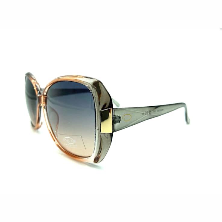 OSCAR by Oscar de la Renta Brown Oversize Cat Eye Frame / Gray Lenses Sunglasses