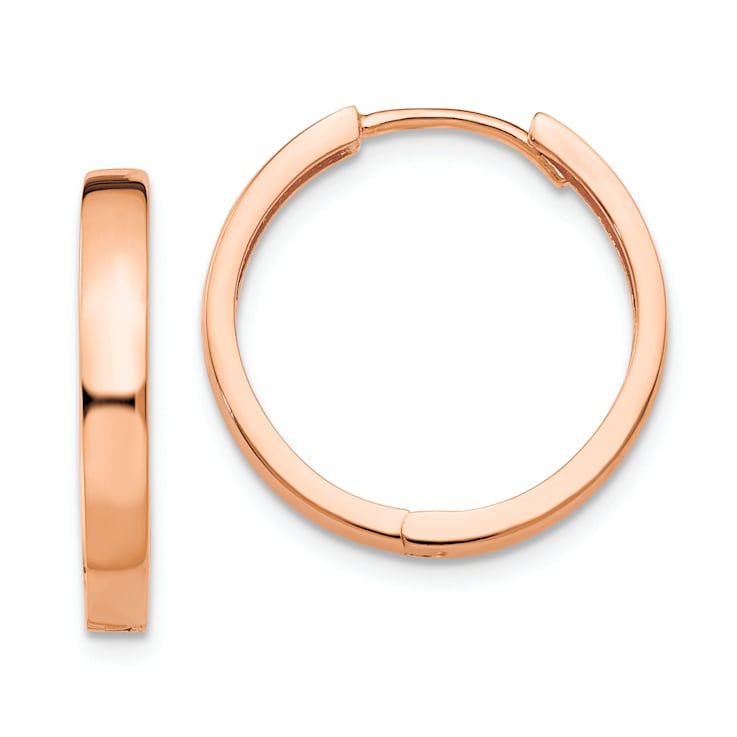 14k Rose Gold Hinged Hoop Earrings