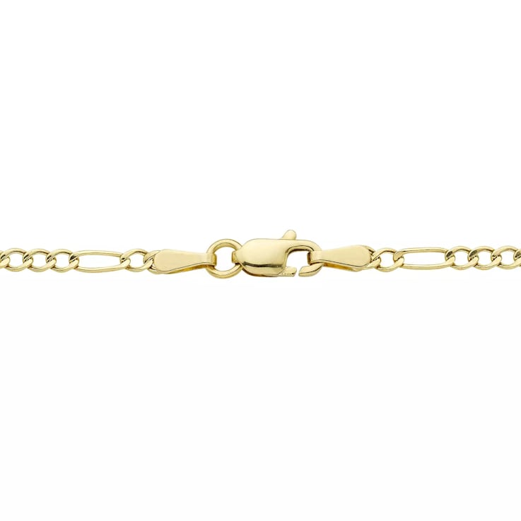 14k Gold 2mm Figaro Hollow Chain Necklace
