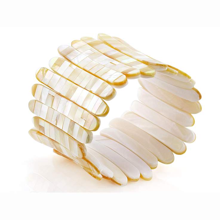 Golden Mother-Of-Pearl Stretch Bracelet