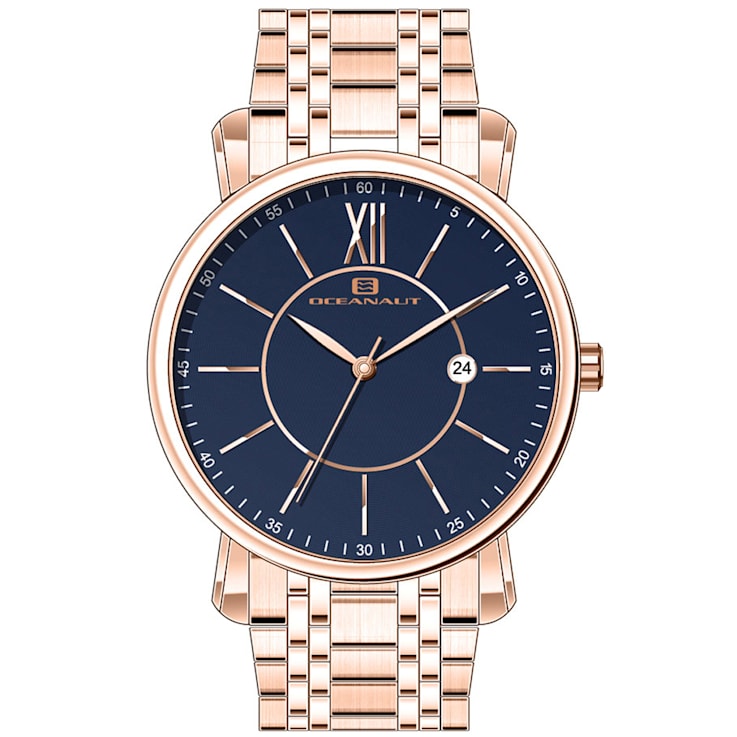 Oceanaut Men's Expedition Blue Dial, Rose Stainless Steel Watch