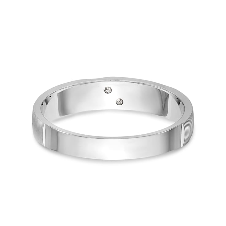 Rhodium Over 14K White Gold AA Quality Trio Ladies Wedding Band