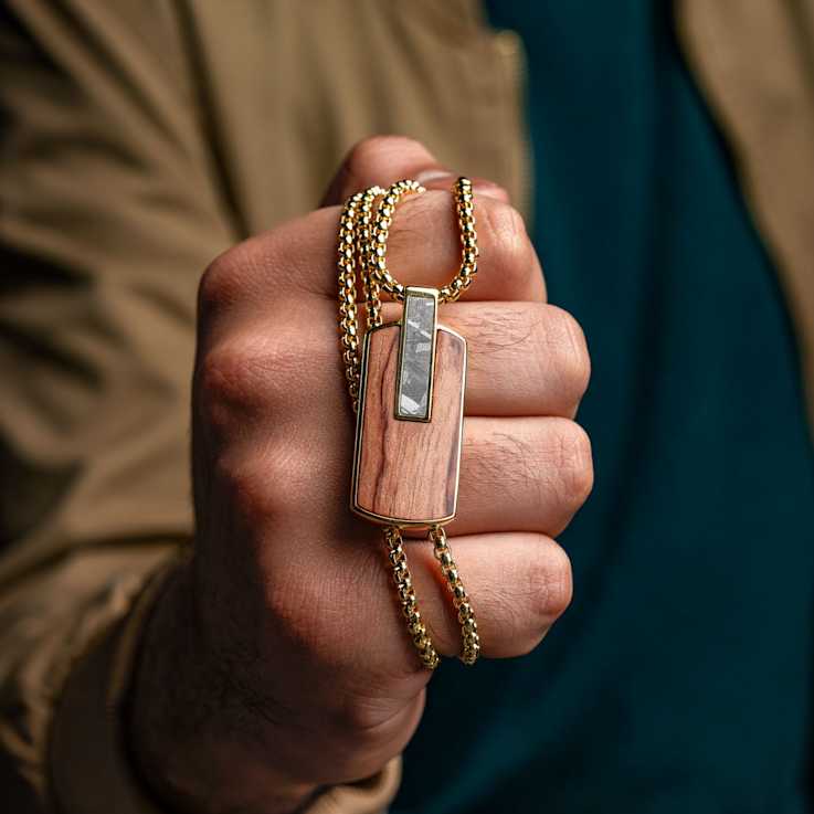 Atlantica Dog Tag Wood Meteorite