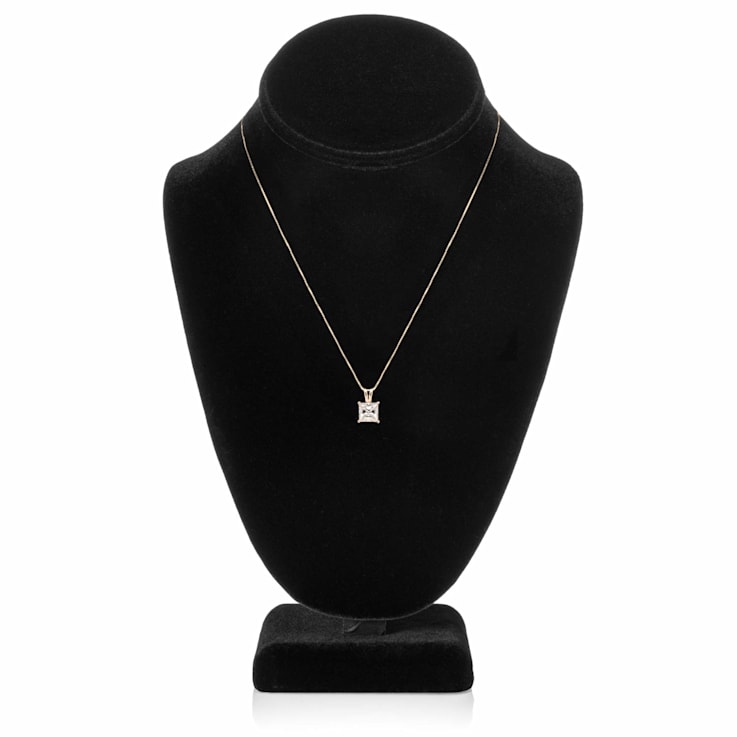 White Cubic Zirconia 14k Yellow Gold Pendant With Chain 2.00ctw