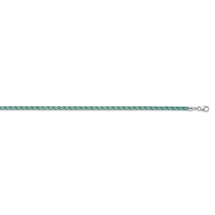 Teal Leather 14" with 2" Extension Choker or Wrap Bracelet