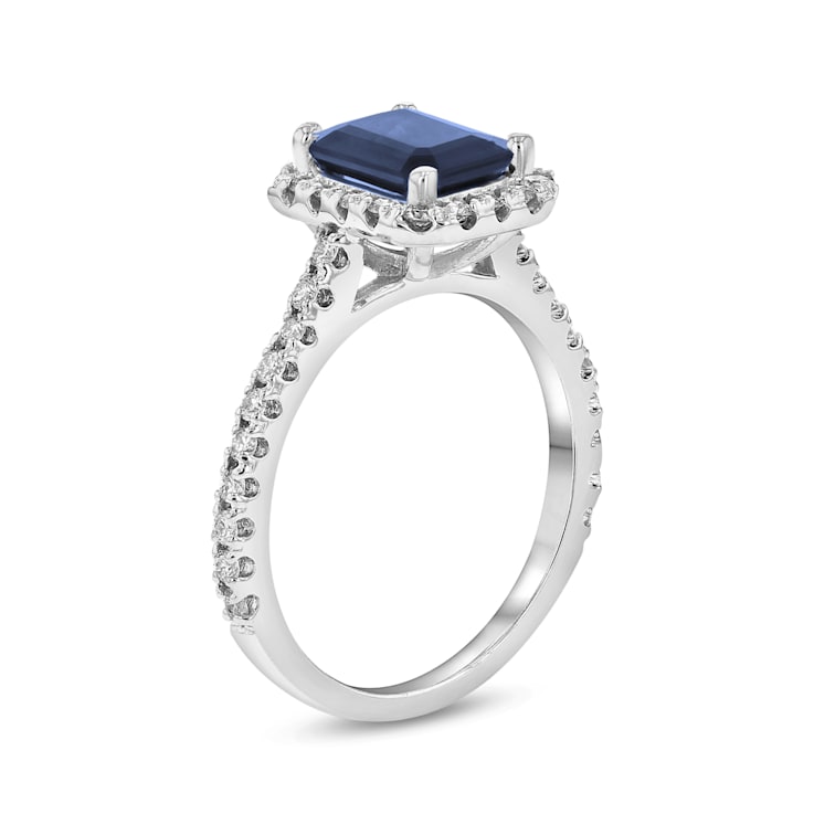 2.05ctw Sapphire and Diamond Ring in 14k White Gold