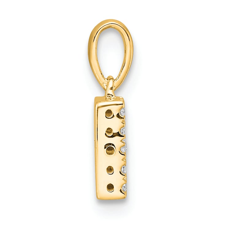 14K Yellow Gold Diamond Letter B Initial with Bail Pendant