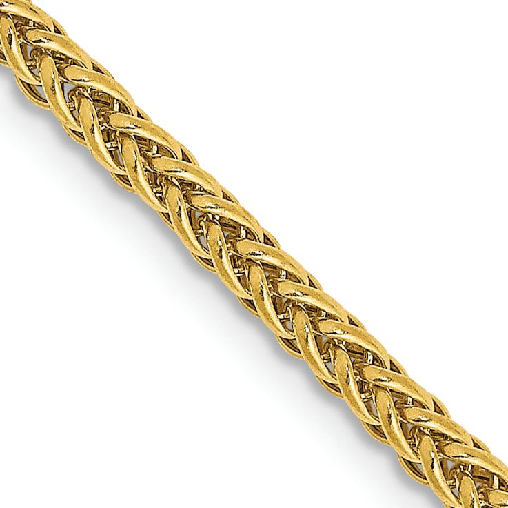 14k Yellow Gold 2.35mm 3-Wire Wheat Link 18 Inch Chain