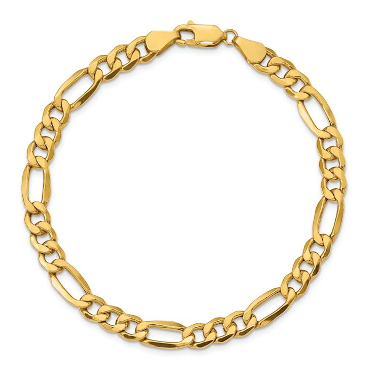 10k Yellow Gold 6.25mm Figaro Link Bracelet