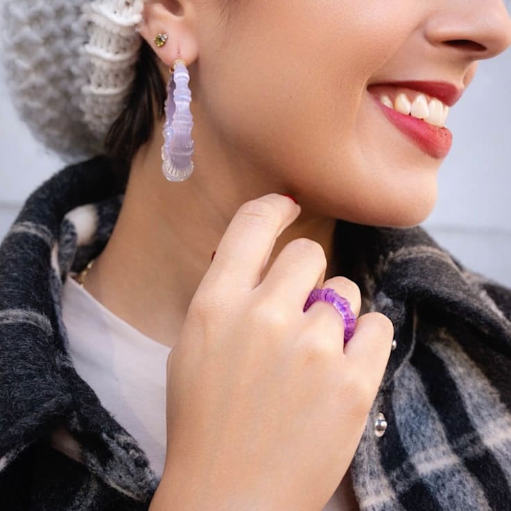 Acrylic Bamboo Ring in Purple
