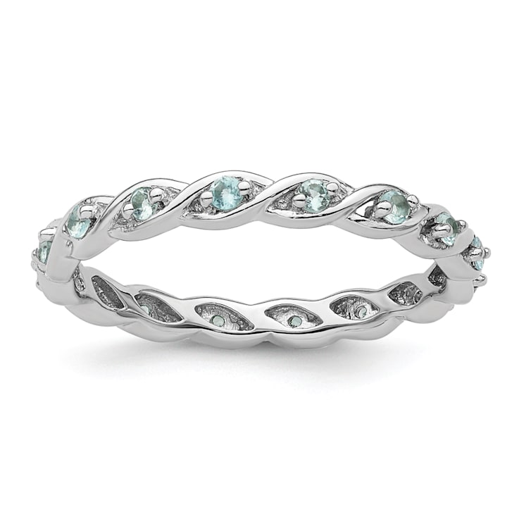 Sterling Silver Stackable Expressions Blue Topaz Ring 0.31ctw