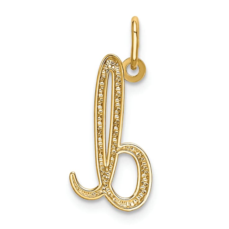 10K Yellow Gold Polished Letter d Initial Charm