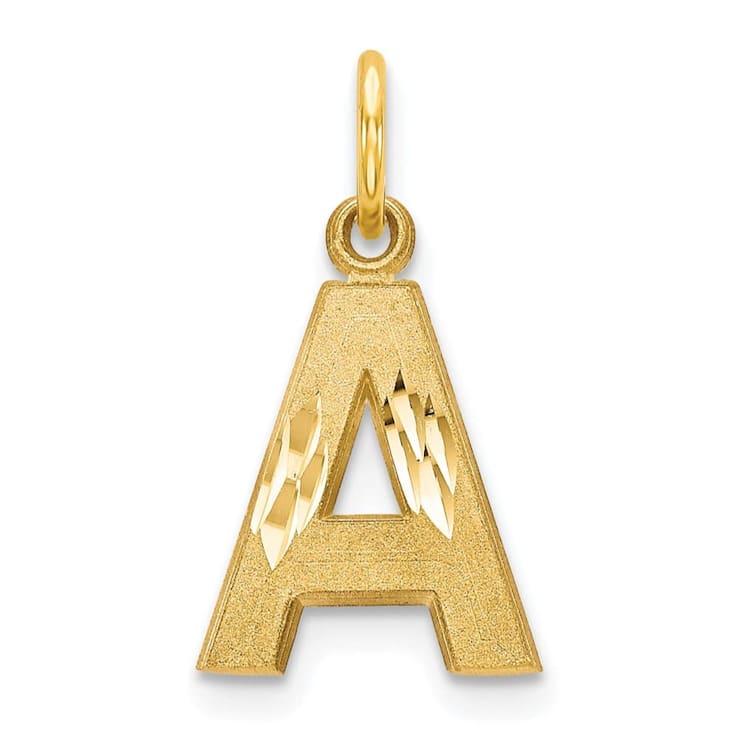 10k Yellow Gold initial A Charm