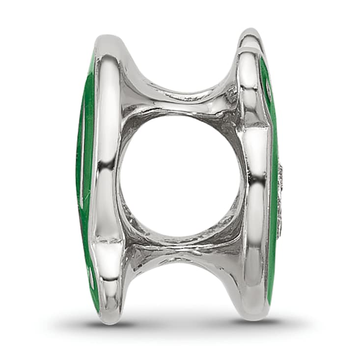 Sterling Silver Enamel Frog with Crystal Bead