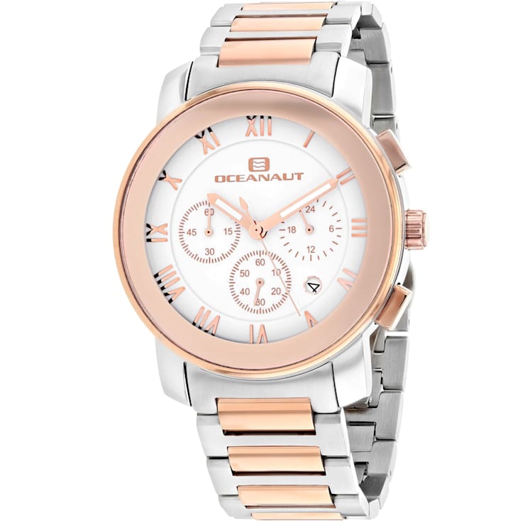 Oceanaut Men's Riviera White Dial, Two tone Silver-tone/Rose Stainless
Steel Watch