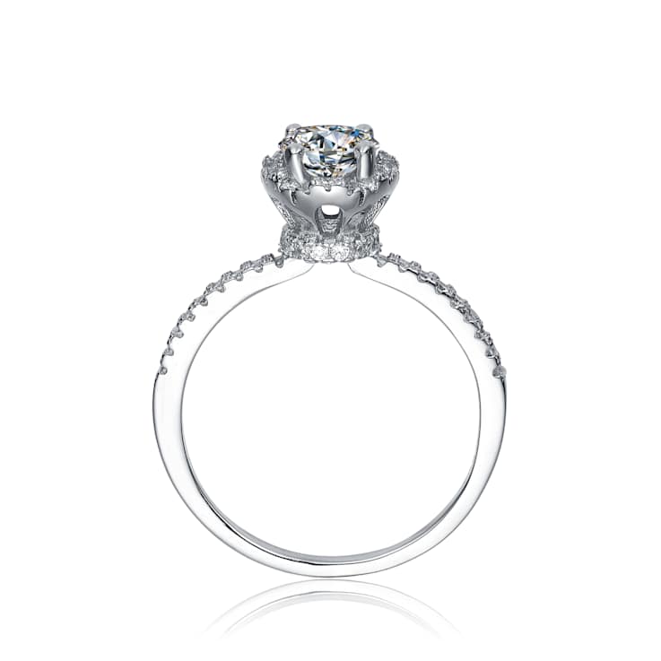 CZ Solitaire Ring In Sterling Silver
