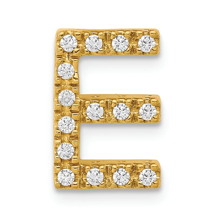10k Yellow Gold 0.15 cttw Diamond Letter E Initial Charm