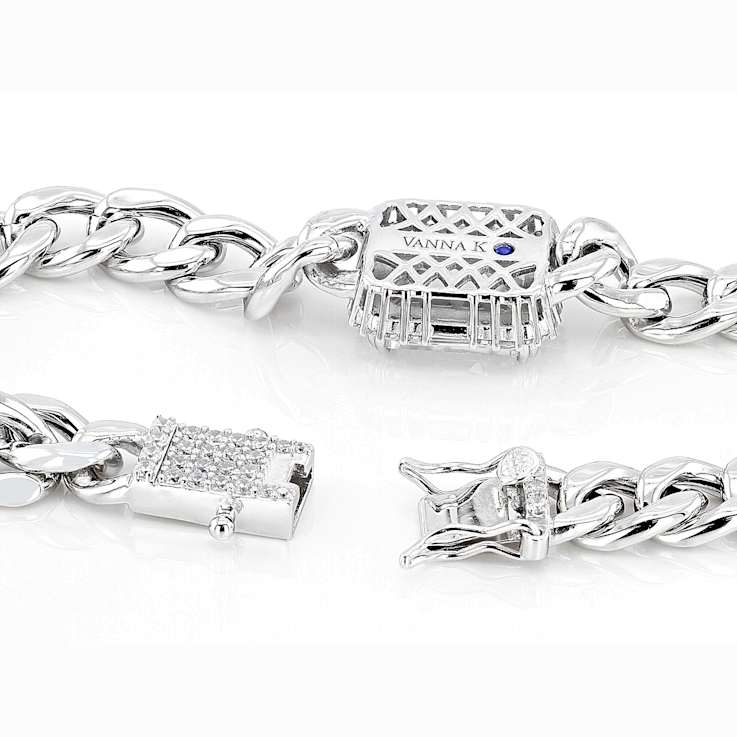CZ Curb Link Bracelet In Platinum-Enhanced Sterling Silver 10.71ctw