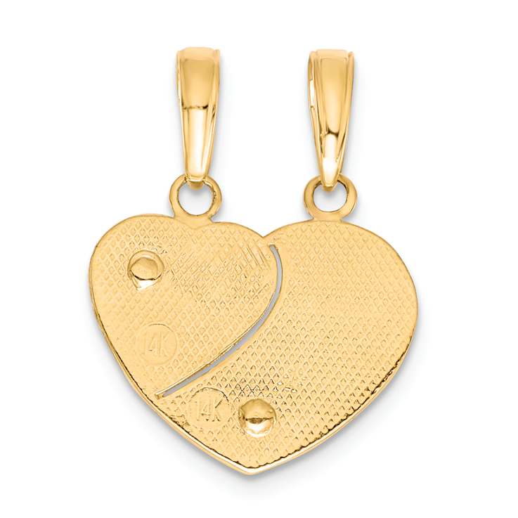 10K Yellow Gold and 10K Rose Gold Textured Mommy and Me Break-A-Part 2
Pieces Heart Charm