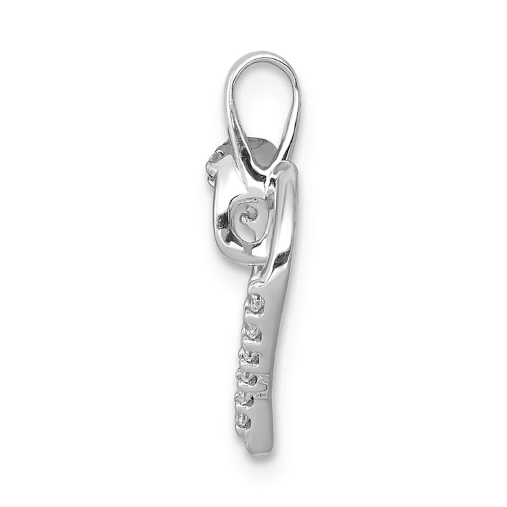 Rhodium Over 14k White Gold Diamond Heart Pendant