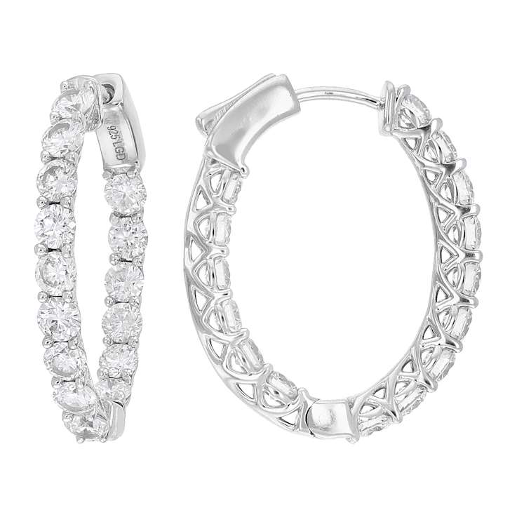 Classic Lab-Grown Diamond Inside-Out Hoop Earrings 3ctw In Sterling Silver