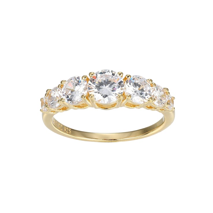 White Cubic Zirconia 18K Yellow Gold Over Sterling Silver Ring 2.90ctw