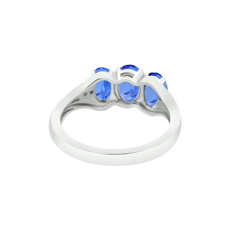 14K White Gold Oval Tanzanite and Diamond Ring, 1.73ctw