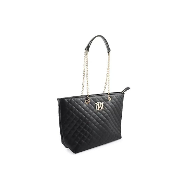 Badgley Mischka Large Quilted Tote in Black.