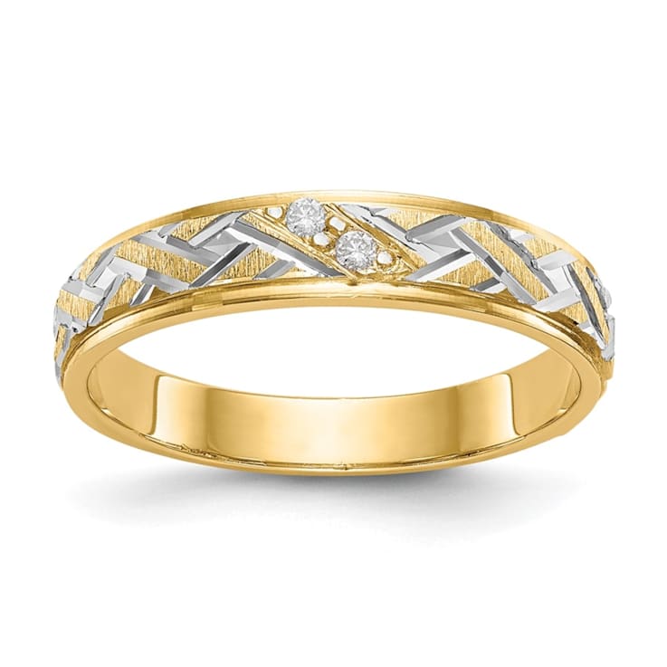14K Yellow Gold AA Quality Ladies Wedding Band