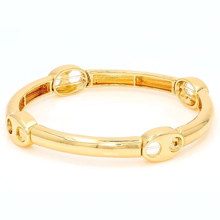 Mixed-Metal Mariner Station Stretch Bracelet Set Of 2