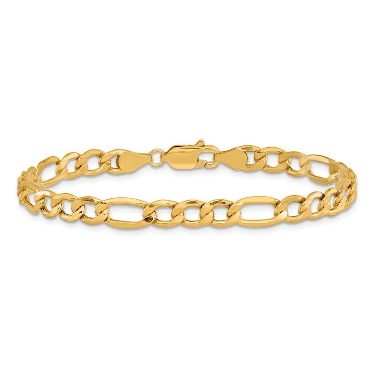 10k Yellow Gold 5.35mm Figaro Link Bracelet