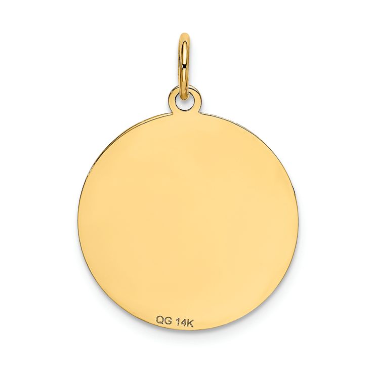 14k Yellow Gold Satin Chihuahua Disc Charm