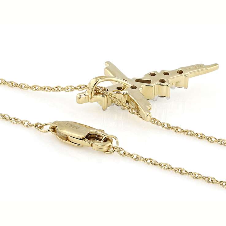 Elegant Lab-Grown Diamond Pendant Necklace In 14K Gold Over Sterling Silver