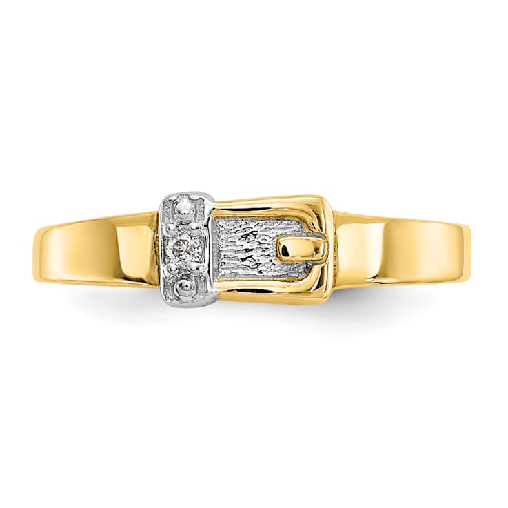 14K Yellow Gold .01ct Diamond Buckle Toe Ring