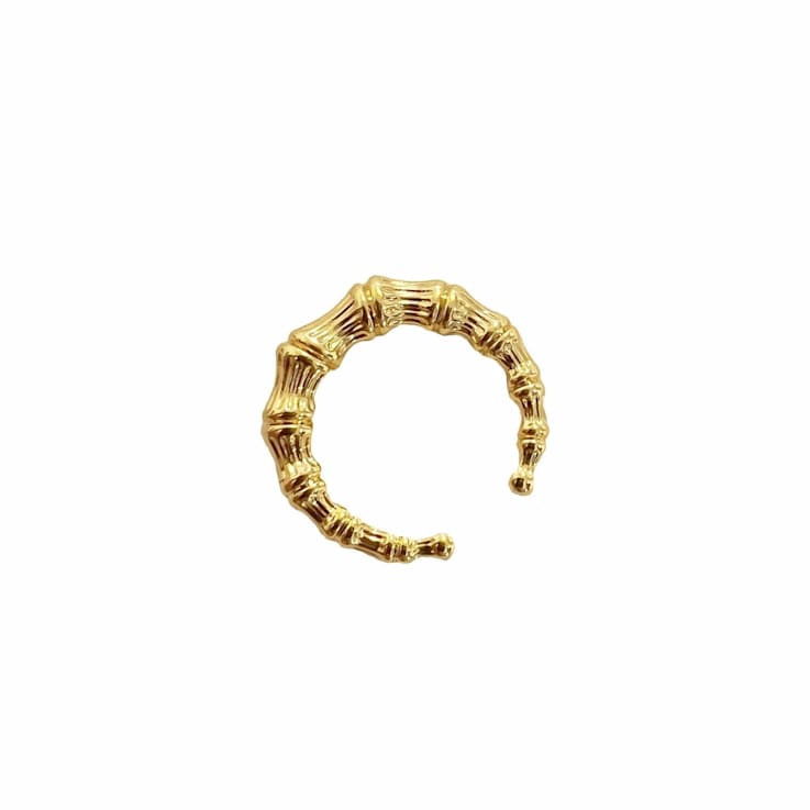 Gold Tone Acrylic Bamboo Cuff Ring