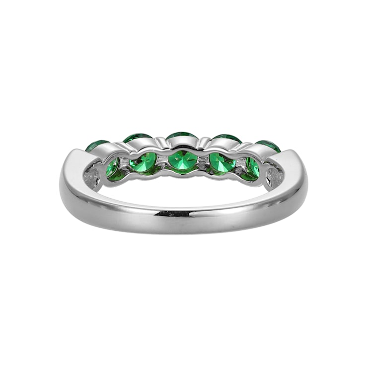 Green Cubic Zirconia Platinum Over Sterling Silver Ring 1.98ctw