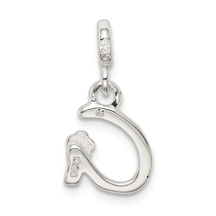 Sterling Silver Letter G with Enamel Pendant