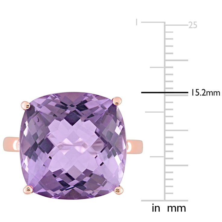 13.33ctw Amethyst 14k Rose Gold Cocktail Ring
