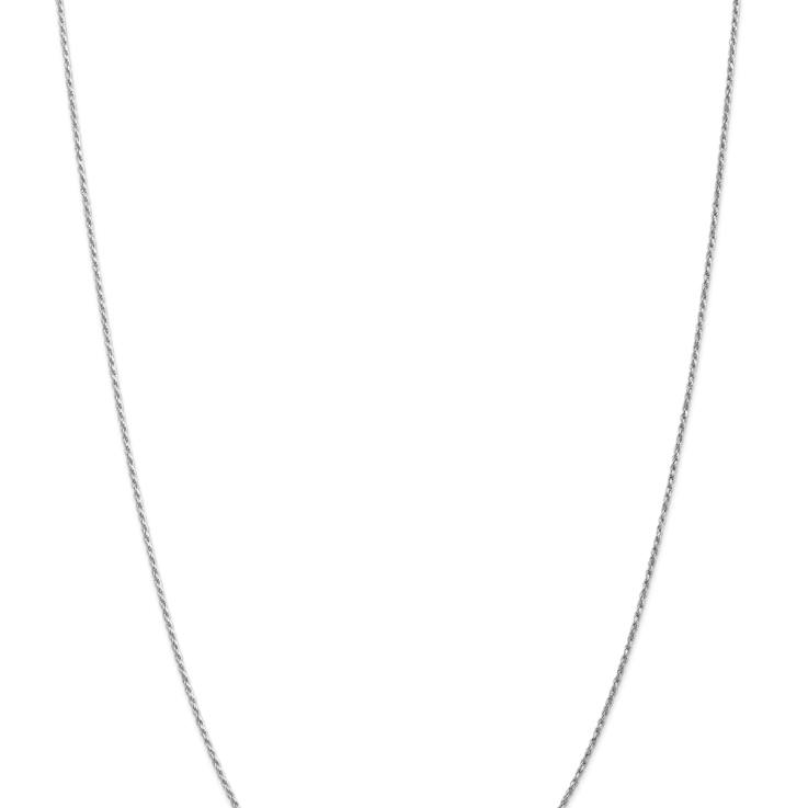 Rhodium Over 14k White Gold 1.15mm Solid Diamond-Cut Rope 22 Inch Chain