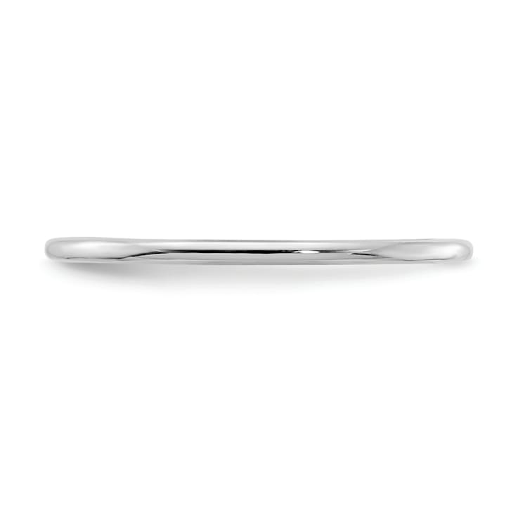 Rhodium Over 10K White Gold 1.2mm Half Round Stackable Expressions Band