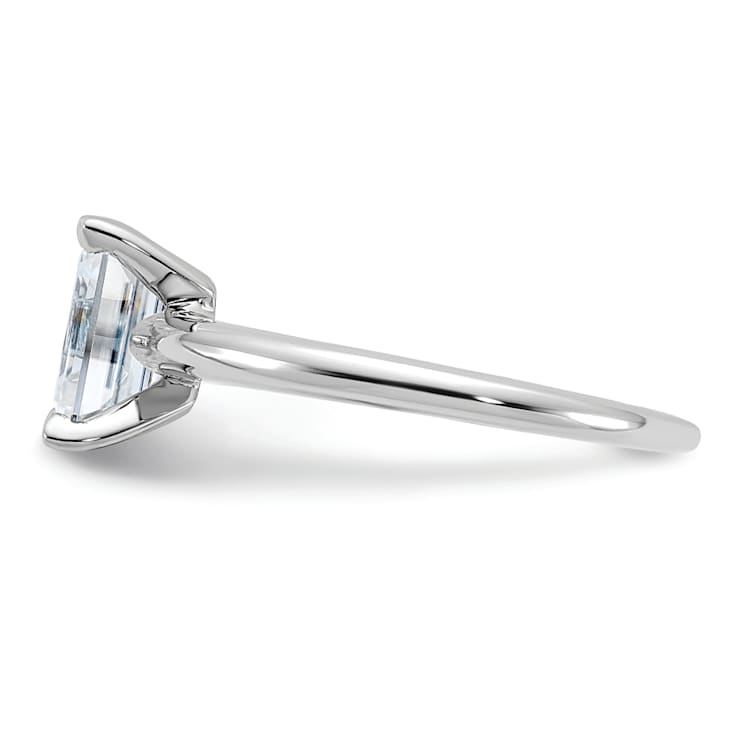 Rhodium Over 14K White Gold 1 3/4 ct. G H I True Light Emerald
Moissanite Solitaire Ring
