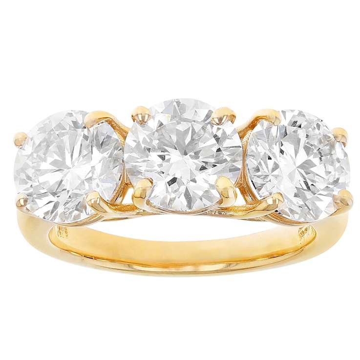 Lab-Grown Diamond Three-Stone Ring In 14K Gold 3.00ctw