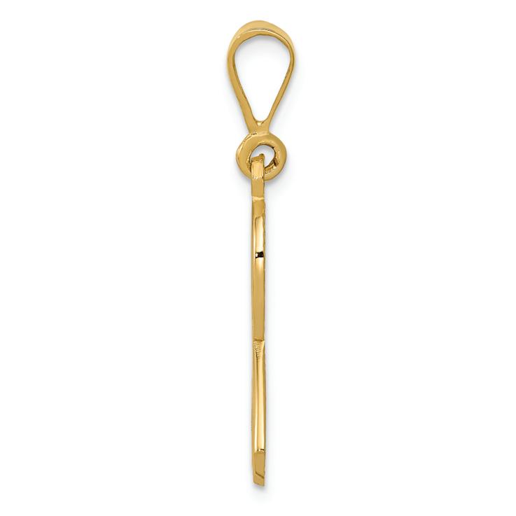 14k Yellow Gold Textured Awareness Pendant