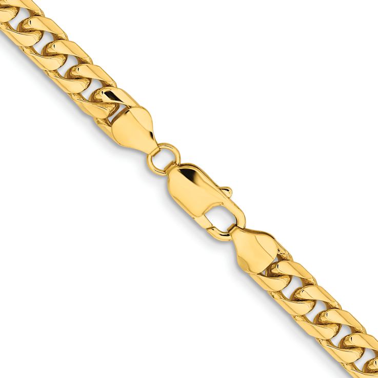 14k Yellow Gold 6.75mm Solid Miami Cuban 24 Inch Chain