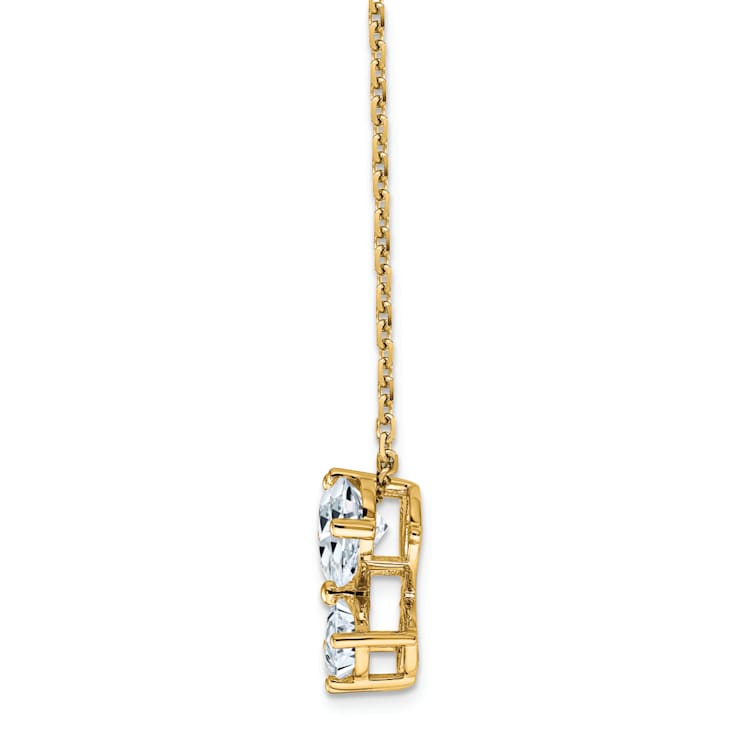 14K Yellow Gold Butterfly Pendant G H I True Light Moissanite Pendant
with Chain
