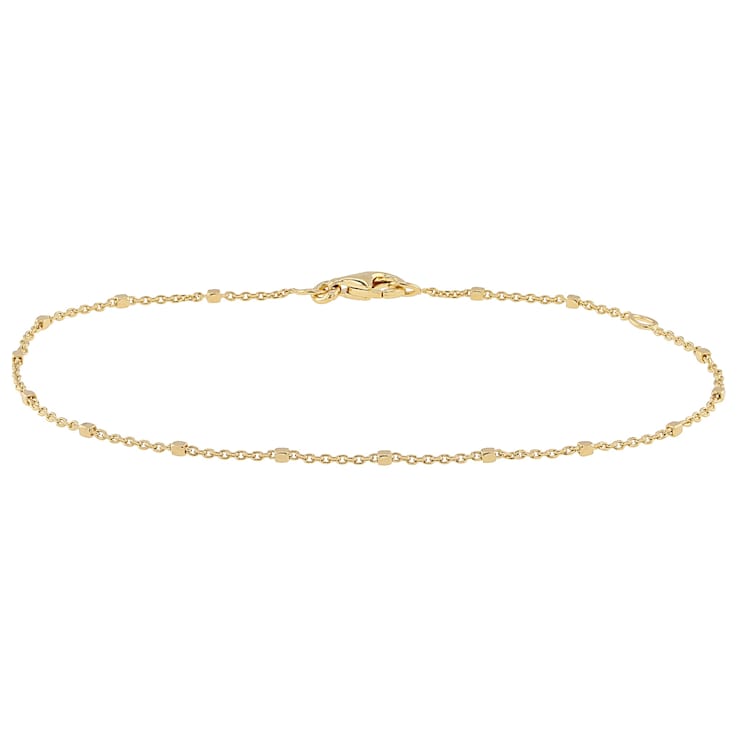 Square Bead Station Bracelet In 18K Gold Over Sterling Silver