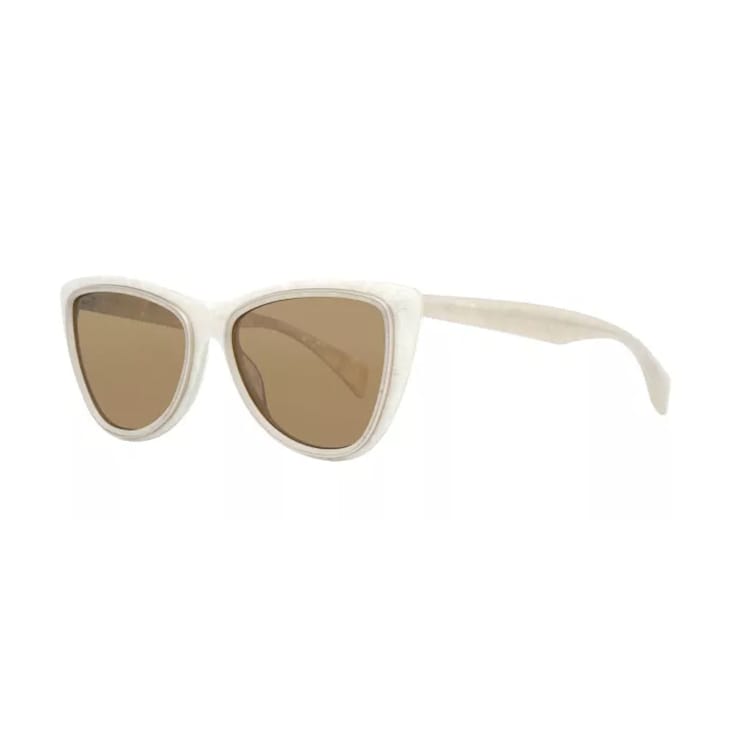 Yohji Yamamoto White Cat Eye Frame / Brown Lenses Sunglasses