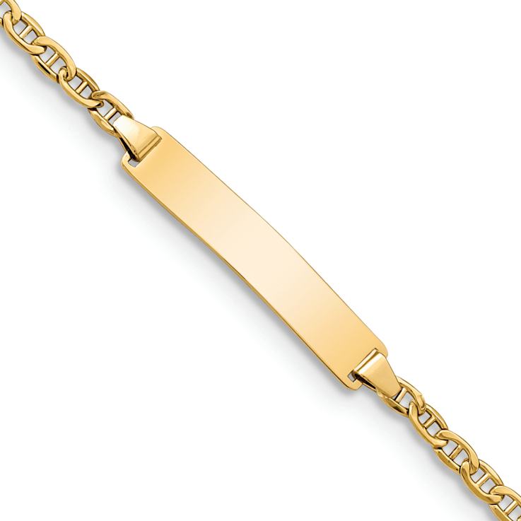 14k Yellow Gold Polished Mariner Link ID Bracelet