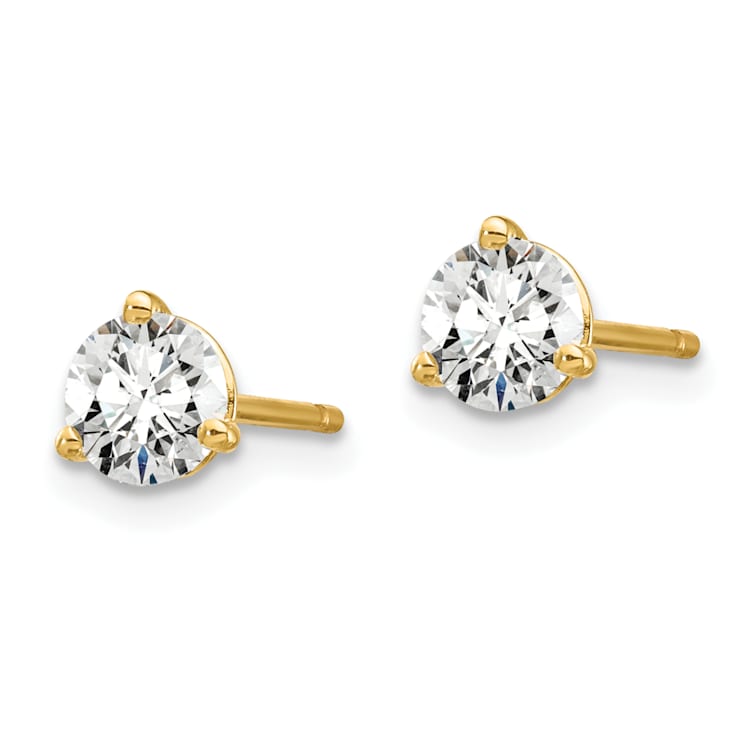 14K Yellow Gold Lab Grown Diamond 2/3ctw VS/SI GH 3 Prong Earrings