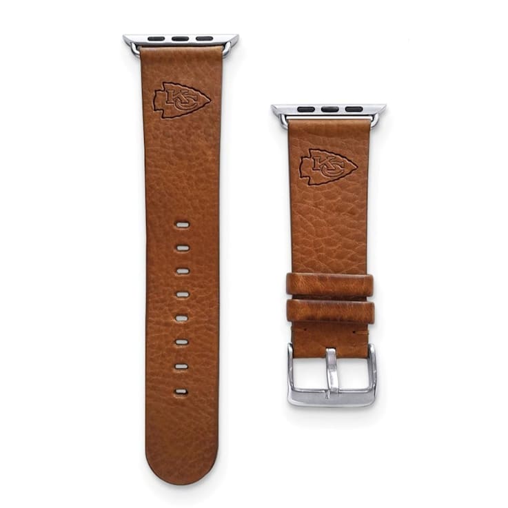 Gametime Kansas City Chiefs Leather Band fits Apple Watch (38/40mm M/L
Tan). Watch not included.